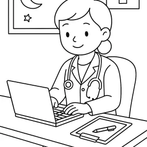 Desenho de médico para colorir 17