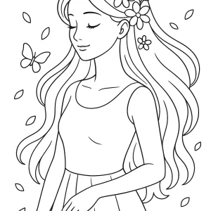Desenho de menina para colorir 68