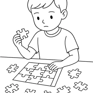 Desenho de menino para colorir 12