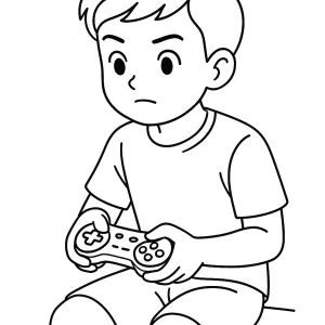 Desenho de menino para colorir 19