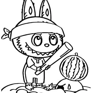 Desenho do Labubu para colorir 3