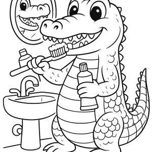 Desenho de jacaré para colorir 24