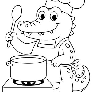 Desenho de jacaré para colorir 25