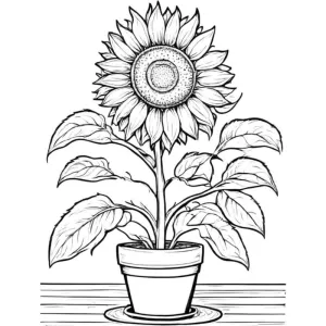 Desenho de girassol para colorir 1