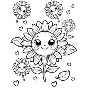 Desenho de girassol para colorir 3