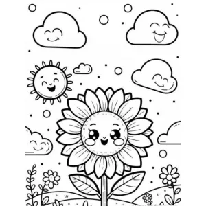 Desenho de girassol para colorir 4