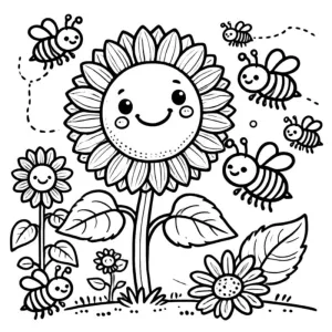 Desenho de girassol para colorir 5