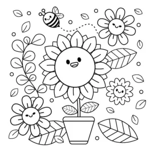 Desenho de girassol para colorir 6