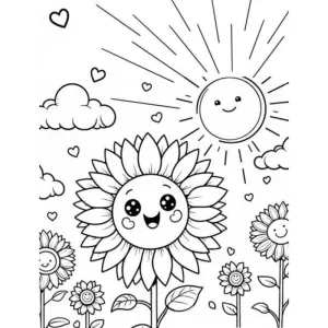 Desenho de girassol para colorir 7