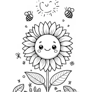 Desenho de girassol para colorir 8