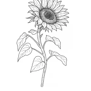 Desenho de girassol para colorir 12