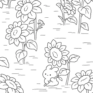 Desenho de girassol para colorir 14