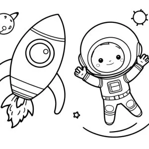 Desenho de foguete para colorir 1