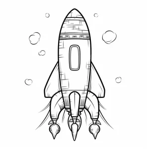 Desenho de foguete para colorir 3