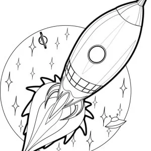 Desenho de foguete para colorir 7
