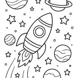 Desenho de foguete para colorir 8