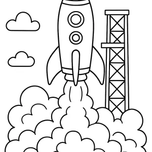 Desenho de foguete para colorir 10