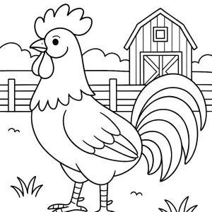 Desenho de galo para colorir 2