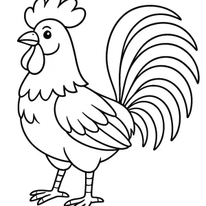 Desenho de galo para colorir 3