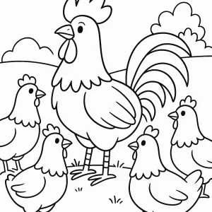 Desenho de galo para colorir 9