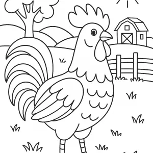 Desenho de galo para colorir 17
