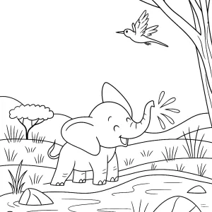 Desenho de elefante para colorir 26