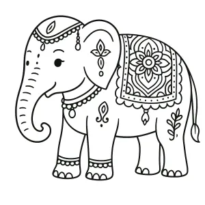 Desenho de elefante para colorir 34