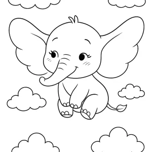 Desenho de elefante para colorir 43