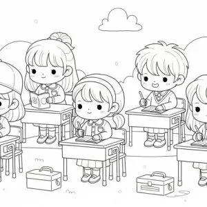 Desenho de escola para colorir 11