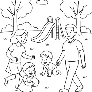 Desenho de família para colorir 29