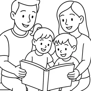 Desenho de família para colorir 33