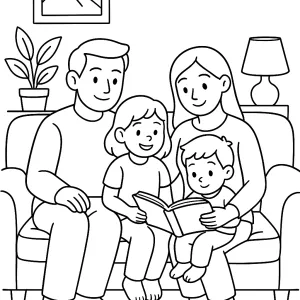 Desenho de família para colorir 34