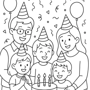 Desenho de aniversário para colorir 29