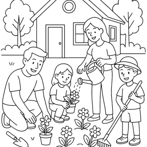 Desenho de família para colorir 38