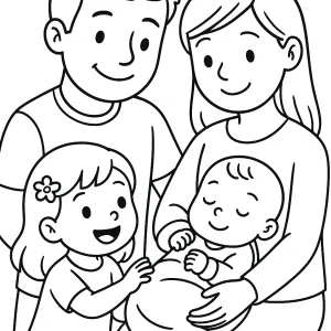 Desenho de família para colorir 42