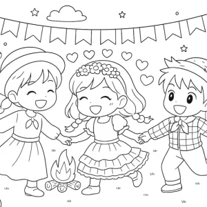 Desenho de Festa Junina para colorir 48