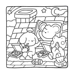 Desenho Cozy Friends para colorir 11