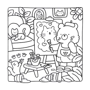 Desenho Cozy Friends para colorir 12