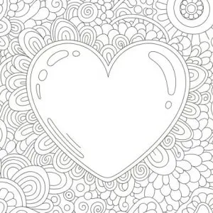 Desenho de coração para colorir 61