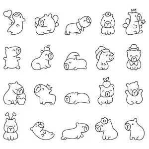 Desenho de capivara para pintar 30