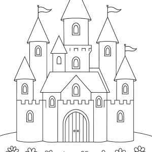 Desenho de castelo para colorir 38