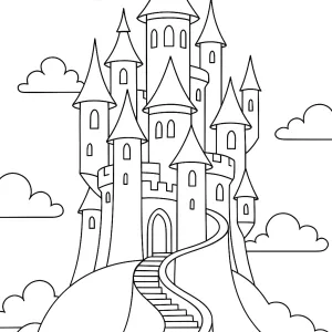 Desenho de castelo para colorir 40