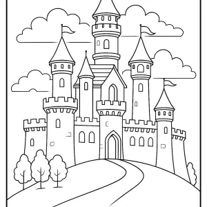 Desenho de castelo para colorir 41