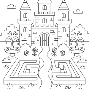 Desenho de castelo para colorir 44