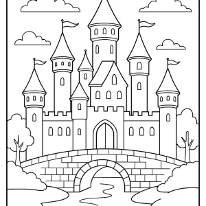 Desenho de castelo para colorir 45