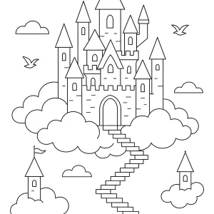 Desenho de castelo para colorir 46