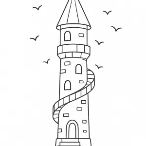 Desenho de castelo para colorir 48