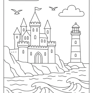 Desenho de castelo para colorir 49