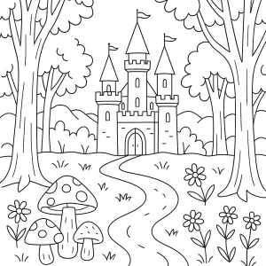 Desenho de castelo para colorir 50