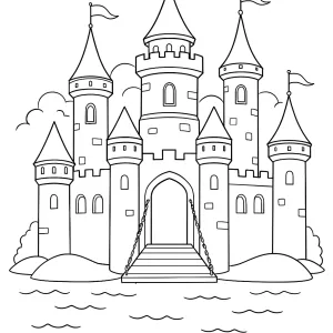 Desenho de castelo para colorir 53